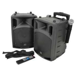 QTX PAV8 Portable PA Set with UHF Mics, Bluetooth & DVD