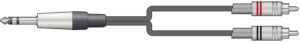 Audio Leads 6.3mm TRS Jack Plug - 2 x RCA Plugs (3m) - Image 2